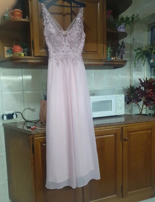 Vestido rosa clarinho