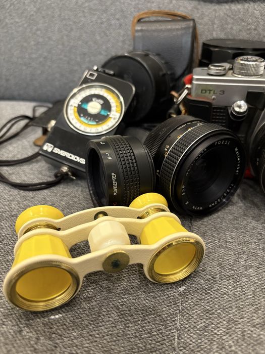 Aparat Praktica DTL 3 + 3 obiektywy i akcesoria