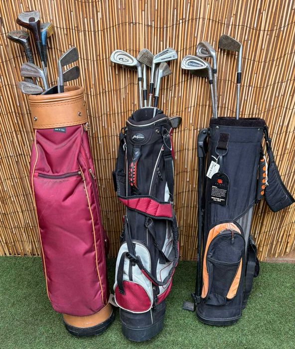 sacos de golf antigos com tacos