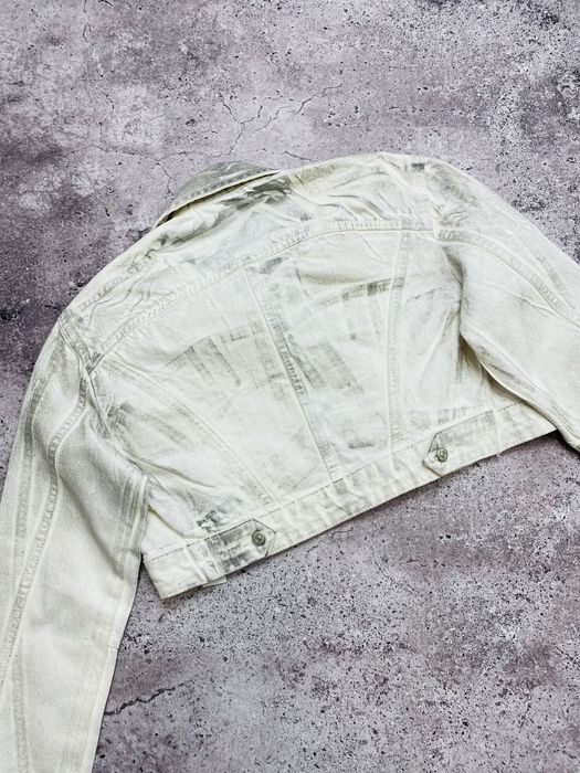 Женская белая молочная джинсовая куртка Zara M/S джинсовая курточка