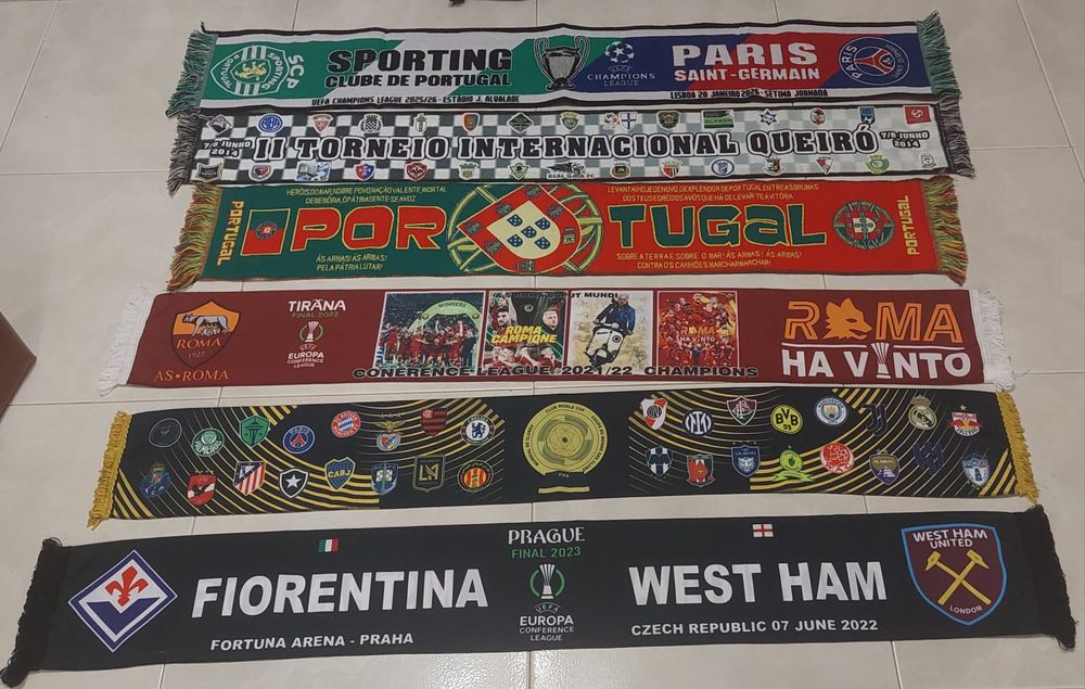 Lote de 6 cachecois de Futebol