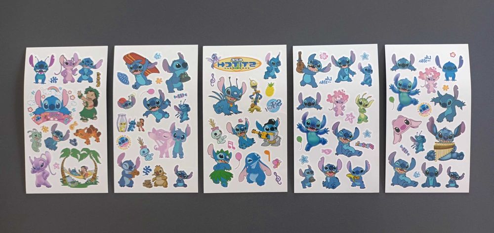 Tatuaże zmywalne LILO i STITCH 5 arkuszy!