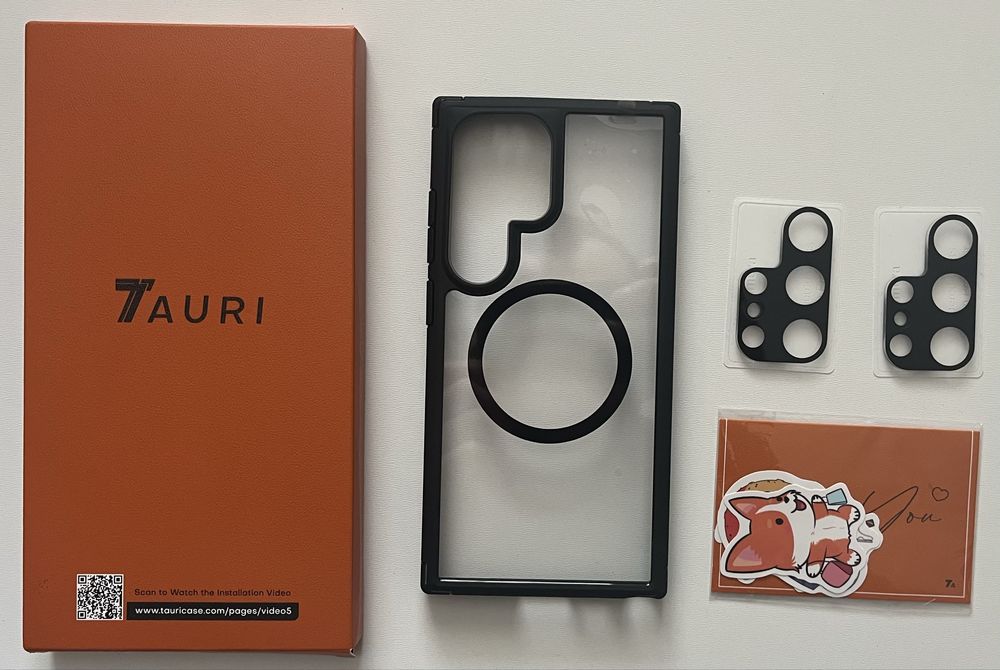 TAURI etui 5w1 Samsung S24 Ultra MagSafe Black przeźroczysty