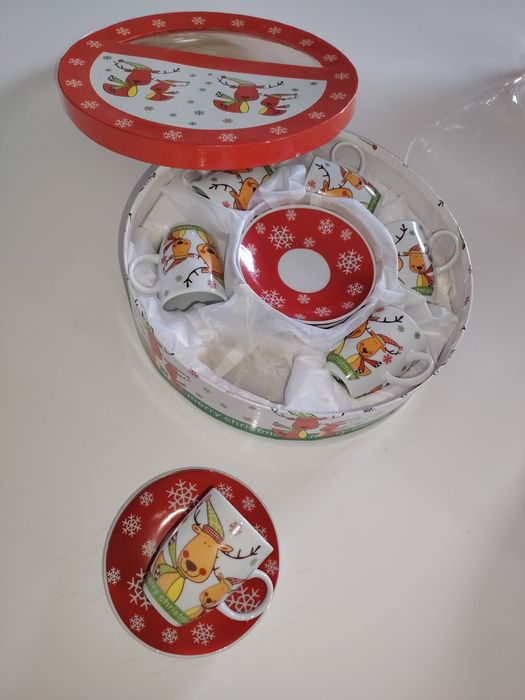 Jogo Chávenas cafe tema Natal