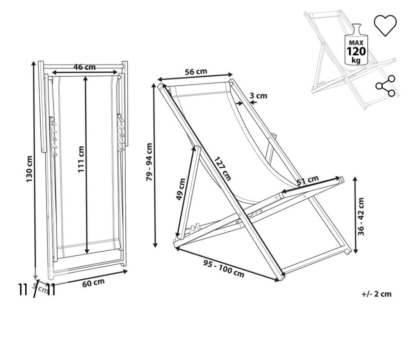 Cadeira de praia ou jardim dobrável