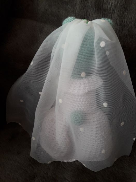 Misie ślubne młoda para dekoracja ślubna prezent handmade