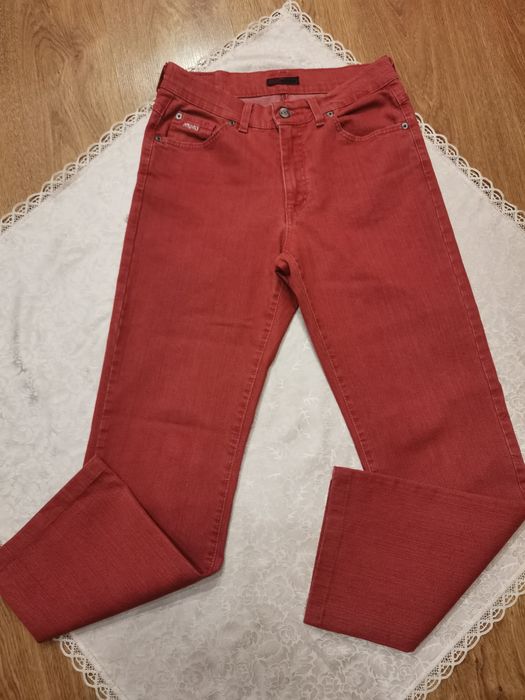 Spodnie damskie Angela Dolly, rozm 38, ceglaste, wysoki stan