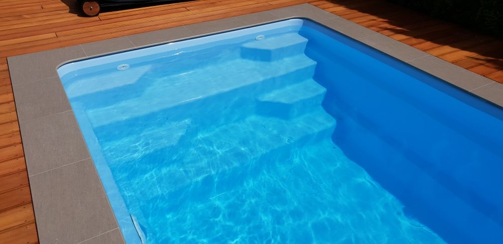 Basen ogrodowy 7 x 3 x 1,55 poliestrowy laminat wkopywany kompletny