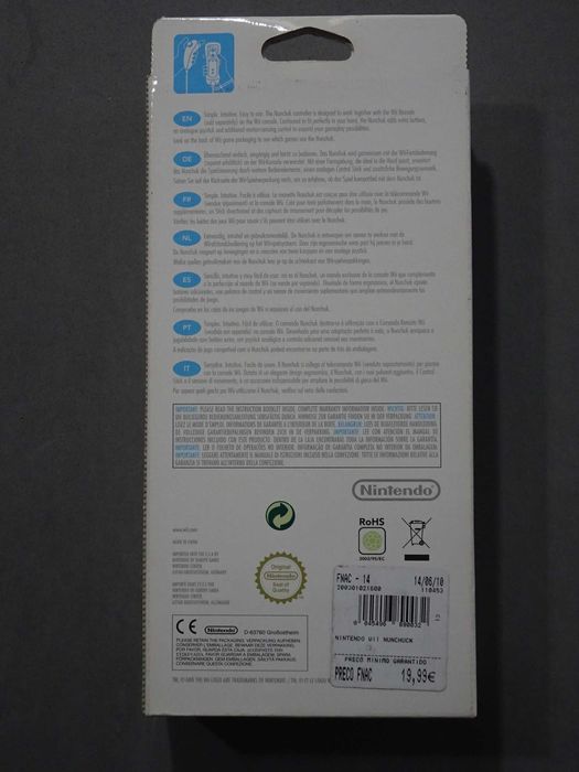 Comando Nunchuk WII - novo na embalagem
