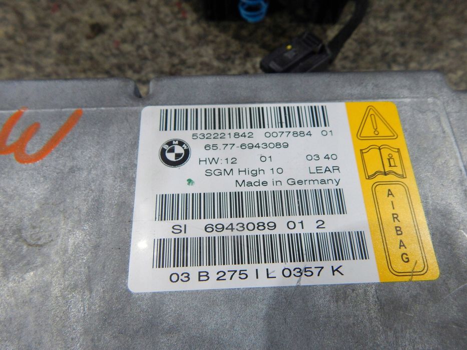 bmw e63 e64 poduszki airbag pasy sensor