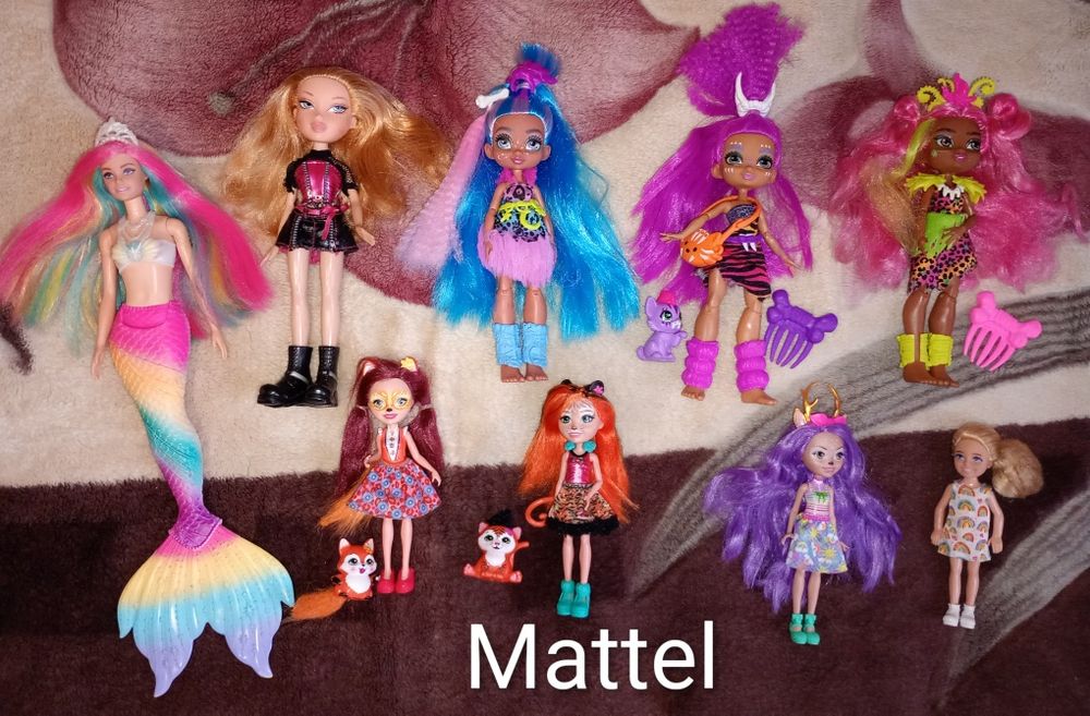 Ляльки Mattel, Cave club, Enchantimals, Пеппа,тварини, Меріда, поні