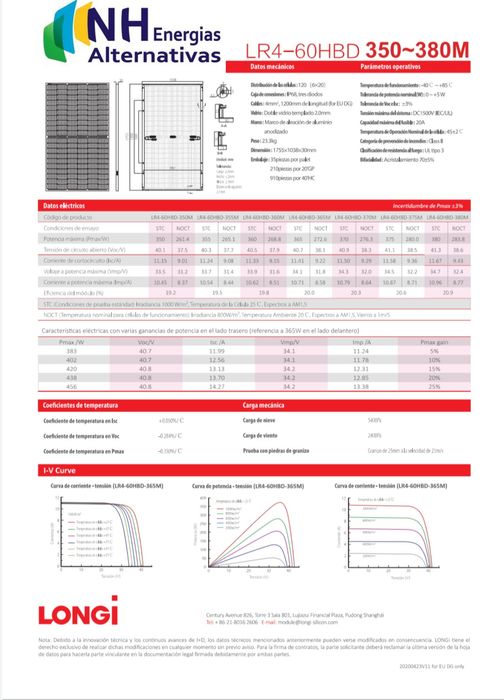 Painel Fotovoltaico 370W Bifacial 120 célula Longi monocristalino mono