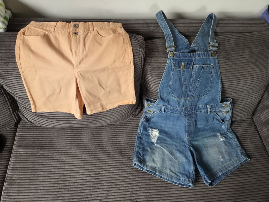 Spodnie damskie ogrodniczki i krótkie spodnie 2-pak r.40