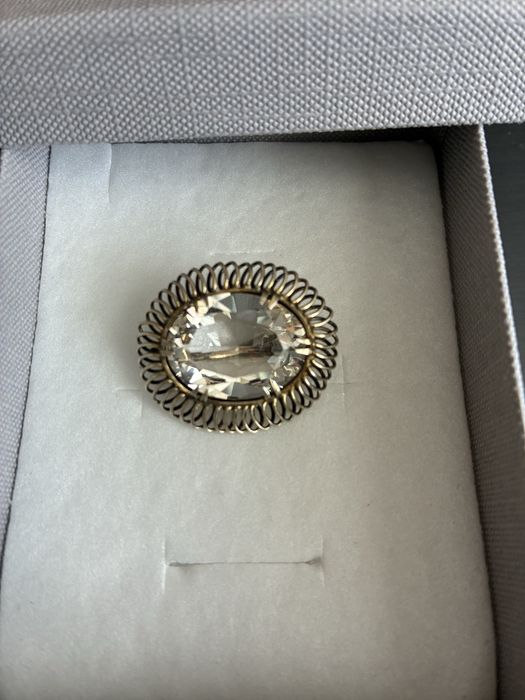 Брошка срібло СРСР, кришталь