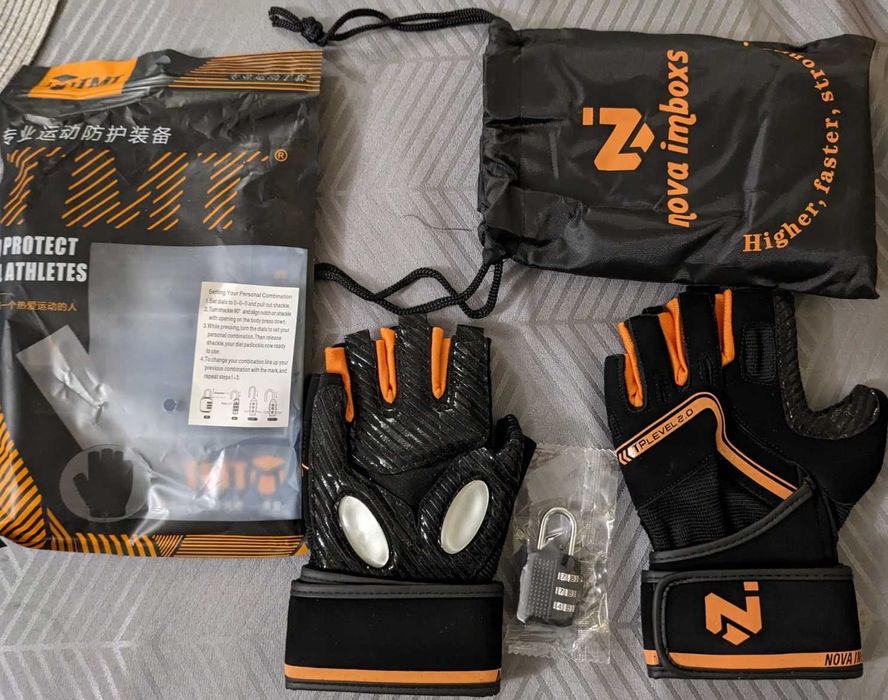 Rękawice gimnastyczne antypoślizg z paskiem na nadg. fitness crossfit