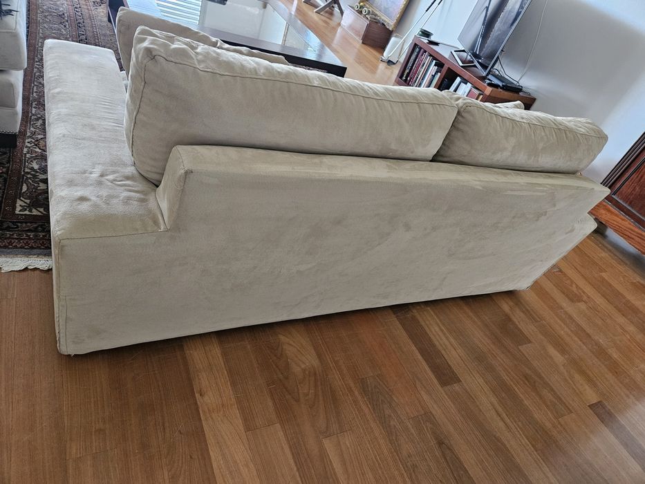 Sofa em tecido " alcantara" bege 190cmx97cm
