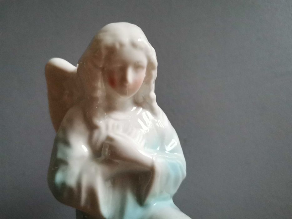 Stara figurka Anioł Śląski porcelana Jan Jezela Katowice PRL - unikat