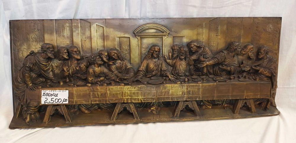 Placa Escultura Última Ceia Bronze