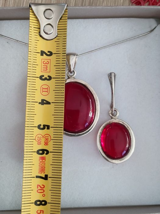 Zestaw srebro i bursztyn bałtycki