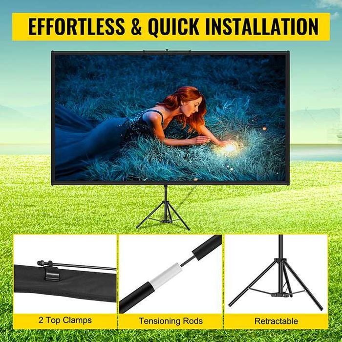 Portable 100" Projection Screen with Portable Frame and Tripod64309667732355123