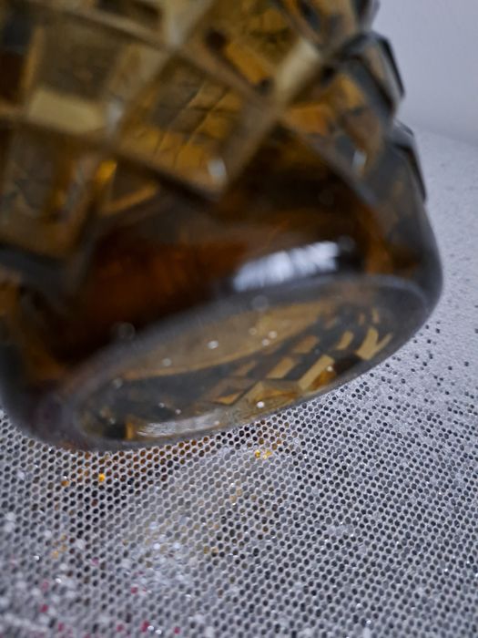 Designerski szklany wazon optyczny z czasów PRL