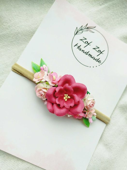 Opaska wianuszek chrzest roczek urodziny