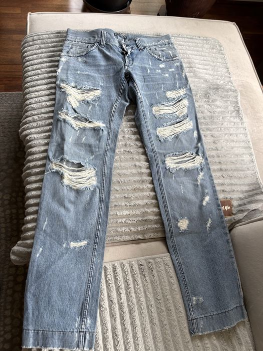 Oryginalne Jeansy DOLCE & GABBANA Ripped Distressed – Stan BDB, Rozmiar  48!
