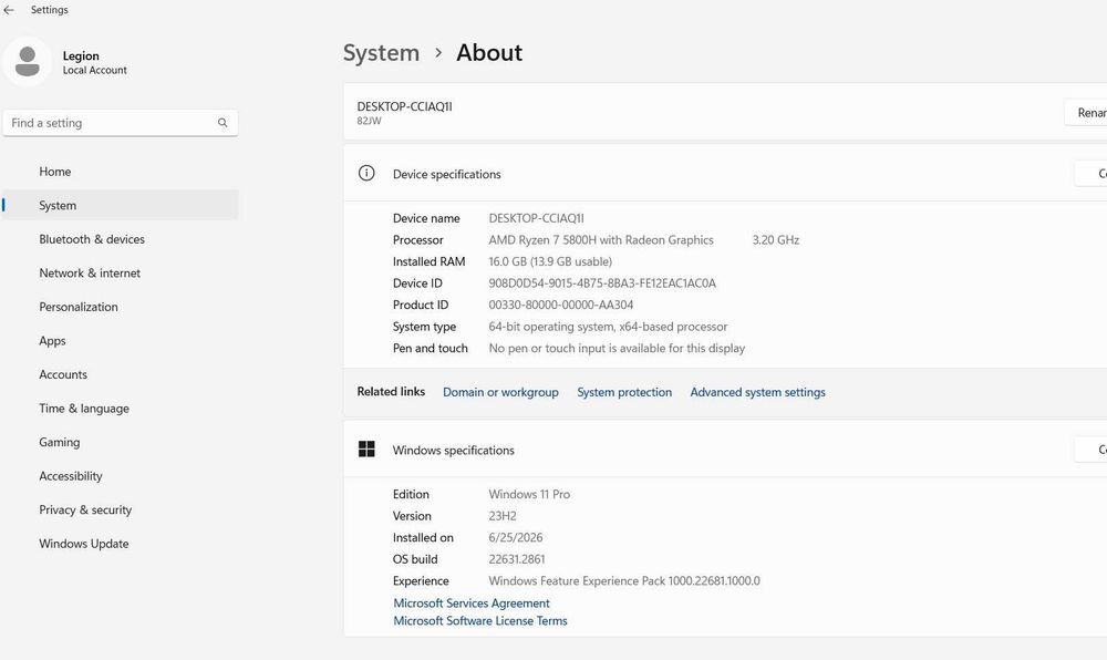 Lenovo Legion 5 15ACH6 /Ryzen 7 5800H/GTX 1650/Ram 16 GB/ 512 GB SSD/ 165 Hz