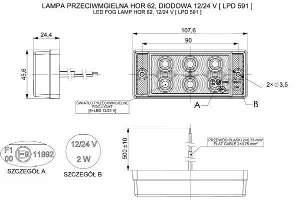 Lampa przeciwmgielna - LPD 591