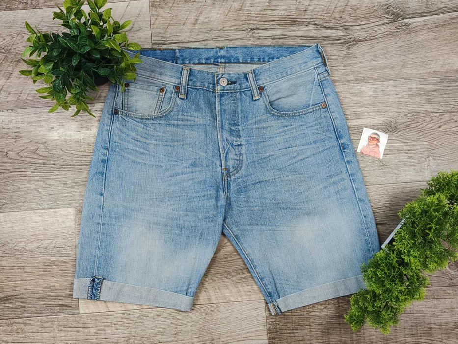 [M] LEVIS 501 W32 джинсові шорти широкі блакитні