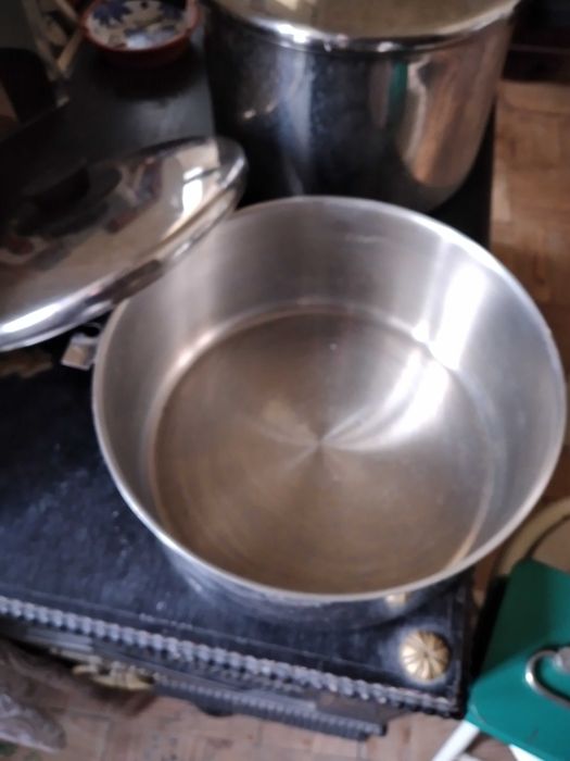 2 panelas grandes de inox novas preço saldos