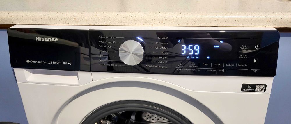 Pralka HISENSE 10,5 kg, 1400obr, para, aplikacja, stan idealny