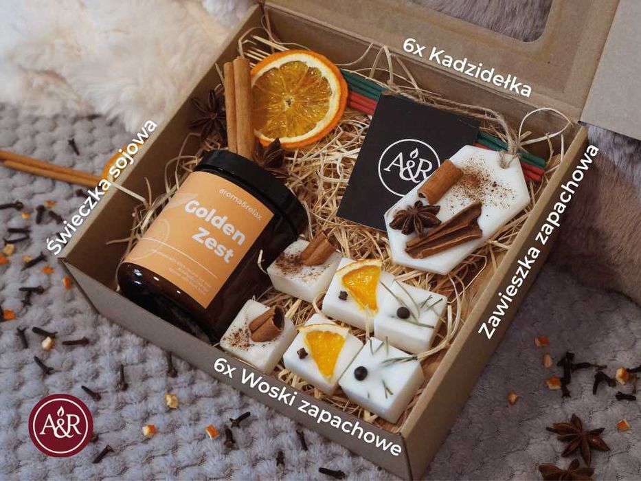 Zestaw Prezentowy Świeca Sojowa, Woski, Prezent na Święta, Rękodzieło