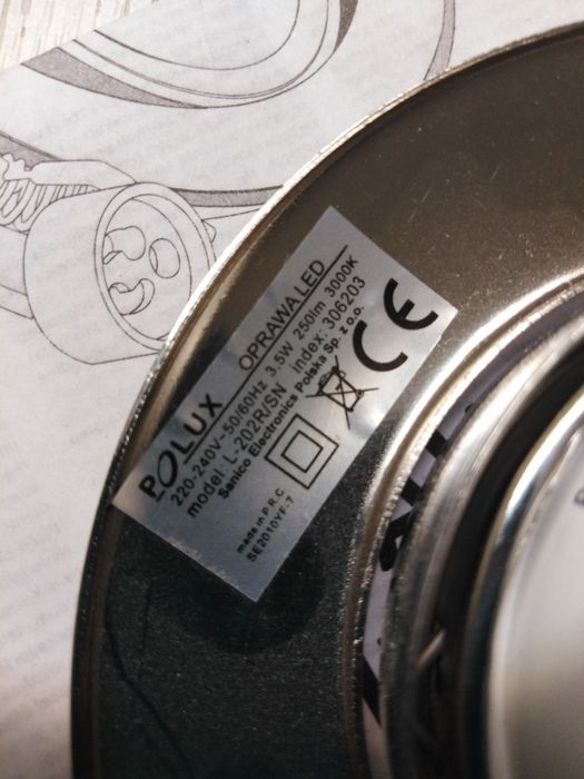 Oprawa sufitowa ruchoma Polux Led 3,5W, 250lm, nikiel