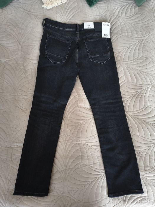 Nowe spodnie męskie ciemny jeans C&A Flex Jog Denim Slim W34 L30