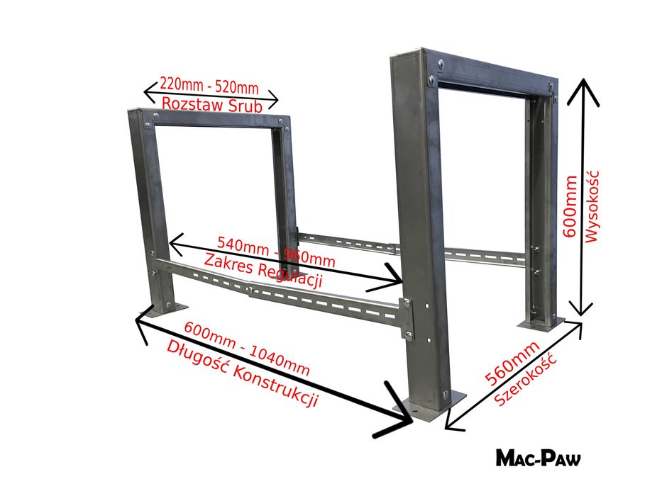 Stojak Do Pompy Ciepła, Klimatyzatora 480kg, N1B480. STAL NIERDZEWNA