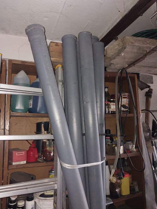 Rury plastikowe 7 szt fi 8 cm, dl.ok205 cm