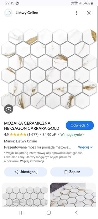 Mozaika ceramiczna Heksagon