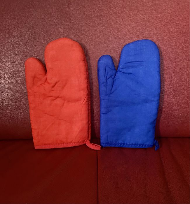Rękawica kuchenna rękawiczka ochrona do piekarnika czerwona niebieska