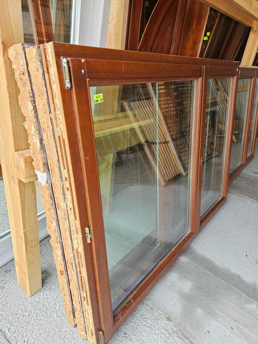 OKNA Drewniane Sosnowe Dwuskrzydłowe 186x137cm 3 sztuki okno