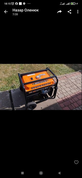 Бензиновий генератор Turbo 7000E Новий
