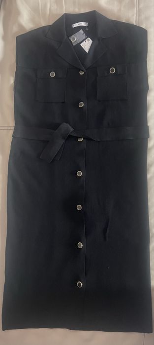 Чорний сарафан Mango, M, трикотаж, без рукавів, 110 см, універсальний