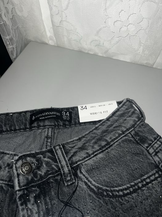 Jeans direitas com brilho