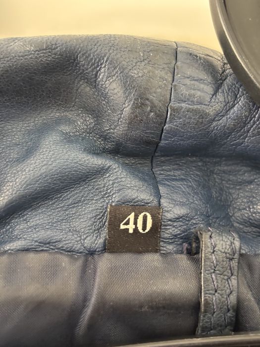 Ramoneska kurtka skóra niebieska 40 L 38 M