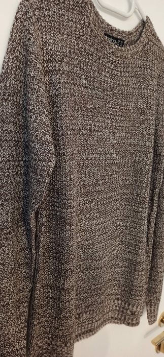 Sweter sweterek dzianinowy dzianina bluzka melanż brązowy damski męski