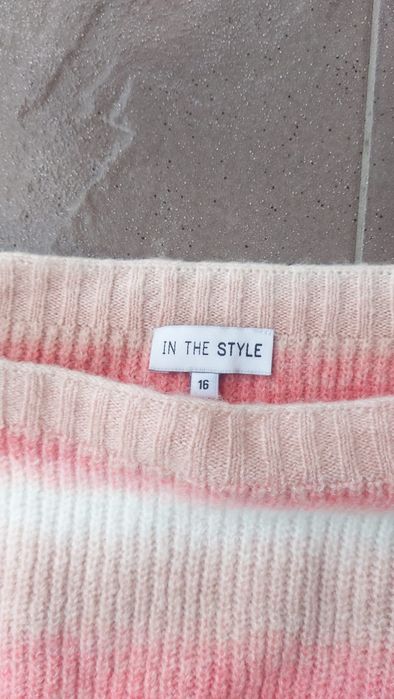 Sweter w paski ciepły łódka  XXL 44