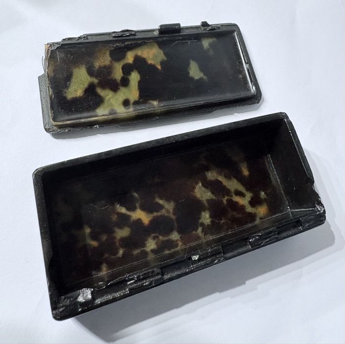 Para restauro: antiga caixa de rapé asiática em tortoise e casquinha