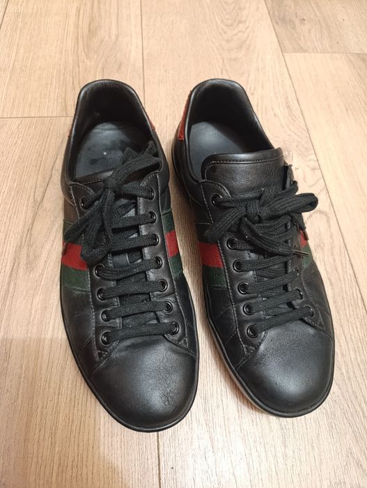 Оригінальні шкіряні кеди Gucci Ace Black