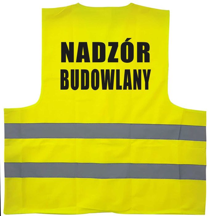 kamizelka odblaskowa, kamizelka z nadrukiem, nadzór budowlany