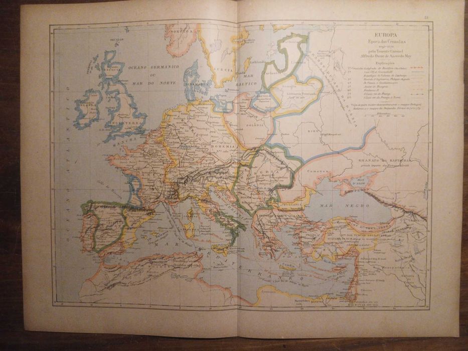 Mapa Europa 1095 - 1270 (Final Séc XIX, Início Séc XX)